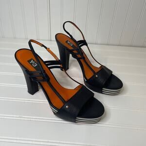 Y3 adidas Women’s Striped Platform Open Toe Slingback Block Heeled Size 8